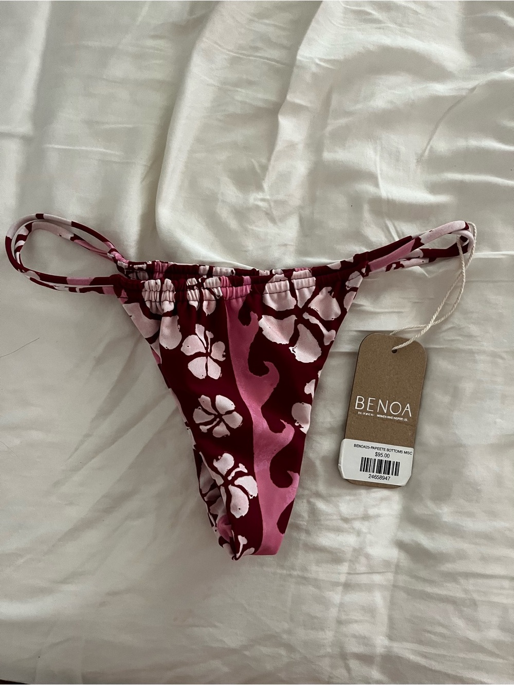 Benoa Swim Pink Papeete Anini Bottoms, brand new with tags
